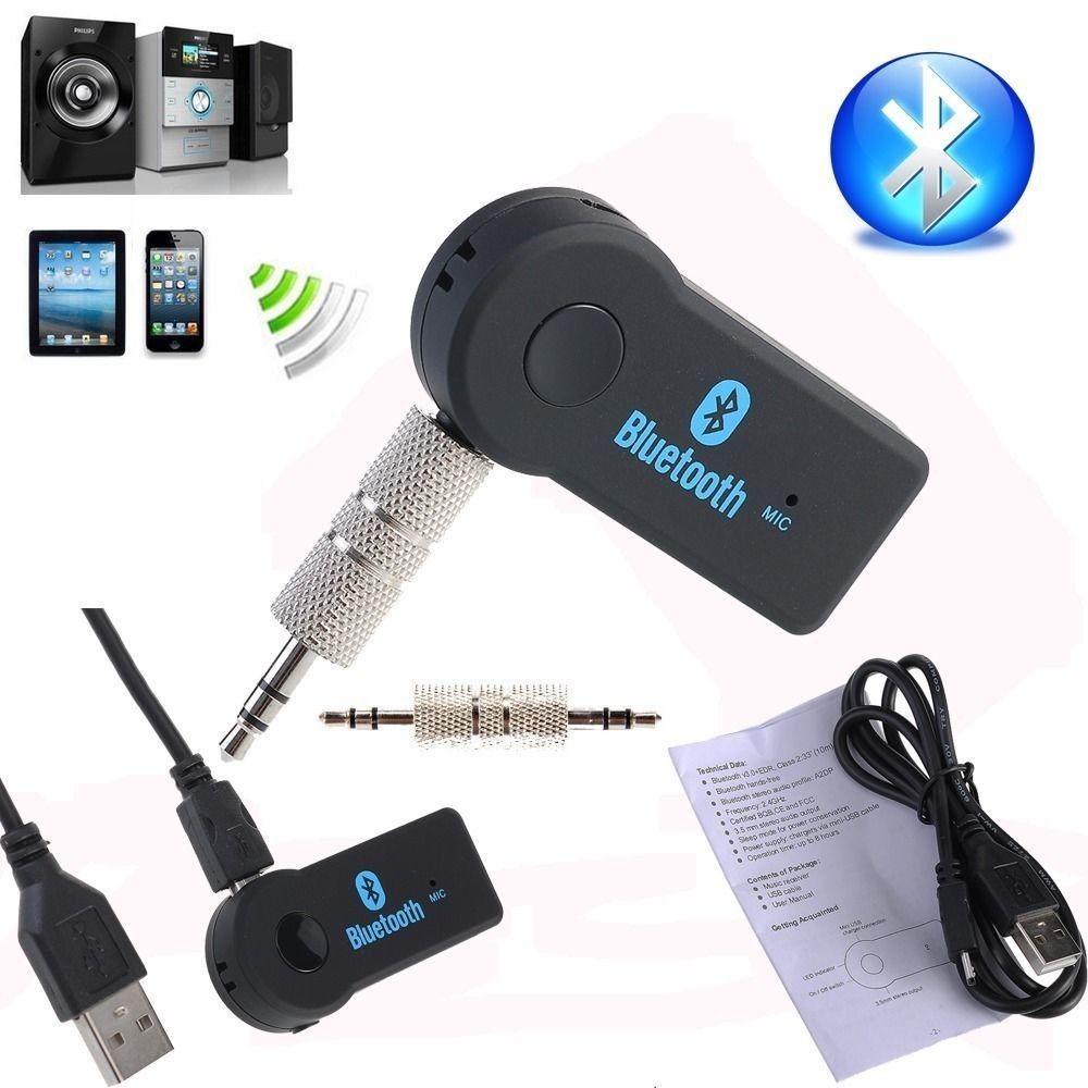 Bluetooth vevő audio átjátszó audio adapter 3,5 aux Receiver + mikrofon Bluetooth vevő audio átjátszó audio adapter 3,5 aux Receiver + mikrofon