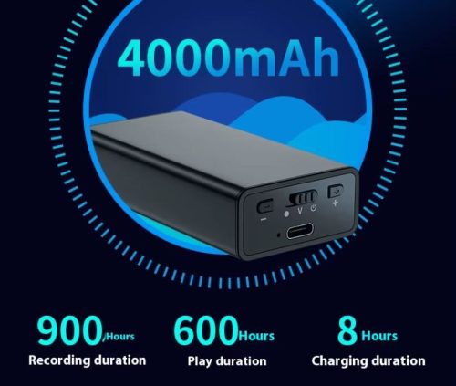 Diktafon hangrögzitő 600 óra felvételi idő AGC hangra indulós vox 64gb