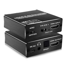   HDMI Audio Extractor, HDMI-HDMI + digitális optikai TOSLINK (SPDIF) sztereó audio konverter adapter