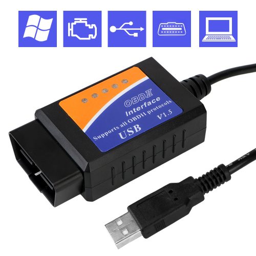 V1.5 ELM327 OBD2 OBDII CAN-BUS usb diagnosztika 1.5 verzió