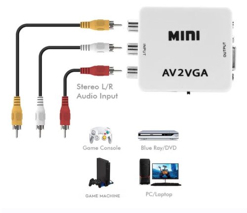 av rca vga átalakitó adapter av2vga