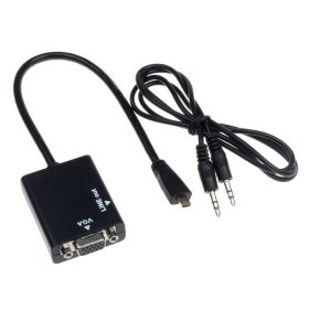  Micro mikro HDMI VGA átalakító adapter + audió hang konverter 