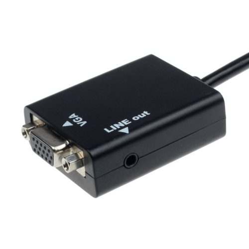 Micro mikro HDMI VGA átalakító adapter + audió hang konverter 