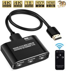 HDMI kapcsoló switch 3 bemenet 1 kimenet távirányitós 4K  60 Hz