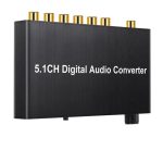  192 kHz-es DAC 5.1 csatornás digitális audio konverter dekóder koaxiális toslink 2,0 csatornás analóg 3,5 mm-es jack kimenethez hangerőszabályzóval