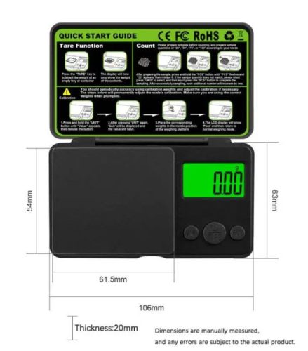 Digitális Ékszermérleg Ékszer Mérleg 500g x 0,01g kinyithatós