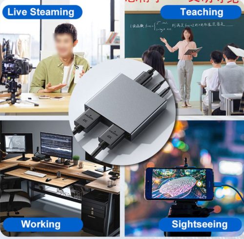 USB C 4K 30Hz HDMI videórögzítő kártya Plug-N-Play élő közvetítésű játékrögzítőhöz és videórögzítéshez