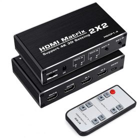   HDMI Matrix 2X2 HDMI Switch Splitter  4K60Hz távirányitóval 