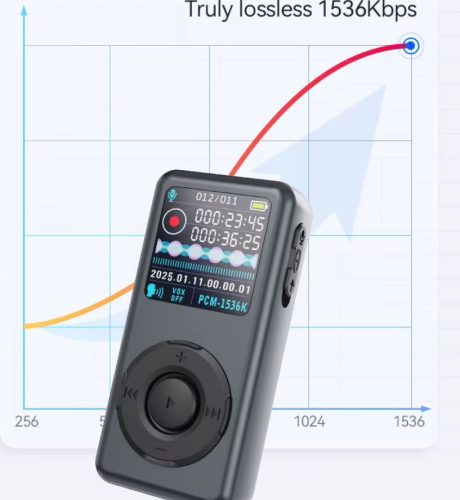 Mini diktafon hangrögzitő csiptetős hangra indulós vox 16gb képernyós 50 óra felvételi idő