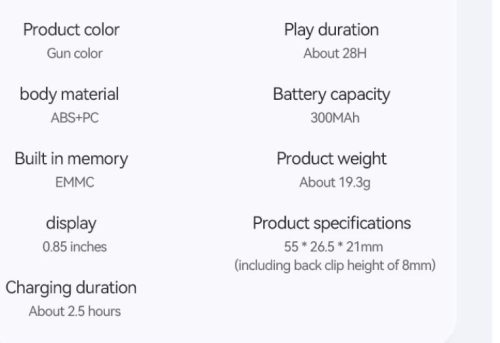 Mini diktafon hangrögzitő csiptetős hangra indulós vox 16gb képernyós 50 óra felvételi idő