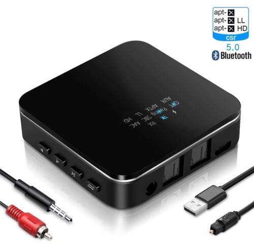 Bluetooth aptx audio adó vevő alacsony késleltetésű 2 eszköz egyidejűleg V5.0 adapter transmiter 