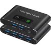  USB 3.0 kapcsoló, 4 portos USB KVM kapcsoló 2 számítógéphez, 4 eszköz megosztása