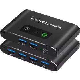   USB 3.0 KVM switch 4 USB port két számítógép megosztásához (billentyűzet, egér, pendrive)