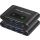  USB 3.0 kapcsoló, 4 portos USB KVM kapcsoló 2 számítógéphez, 4 eszköz megosztása