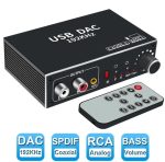   DAC digitális digitál analóg audio konverter optikai koaxiális szál SPDIF-RCA 3,5 mm-es jack hangadapter  usb hangkártya