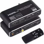   4K HDMI Switch 2 port 2 in 1 Out HDMI2.0b Switcher Audio Extractor eARC 7.1 CH optikai Toslink HDCP2.3 csatlakozóval