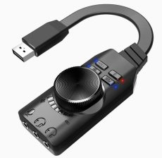 7.1 csatornás USB hangkártya Számítógépes laptop külső audio adapter kártya 3,5 mm-es fejhallgató-csatlakozókkal