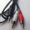 1 m-es audiokábel 3,5-es jack és 2 RCA dugasz-hím 2rca - 3,5 mm-es AUX sztereo audiokábel osztó