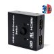 2 portos HDMI switch, bidirekcionális, passzív kétirányú 4k