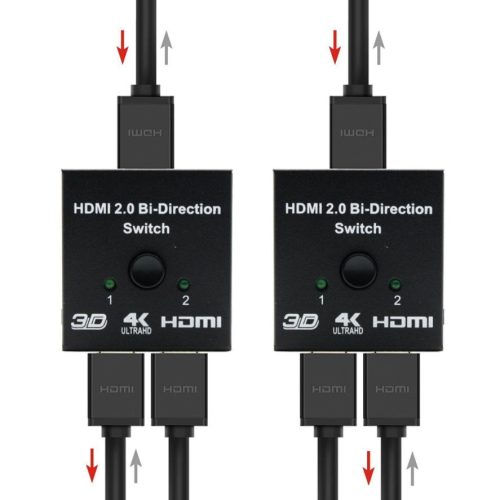 2 portos HDMI switch, bidirekcionális, passzív kétirányú 4k