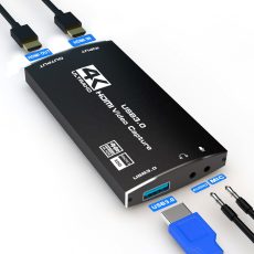 HDMI USB digitalizáló 4K 60Hz HDMI kimenet,  60FPS - USB 3.0 4K 30FPS videojáték rögzítő kártya élő streaming játékokhoz 