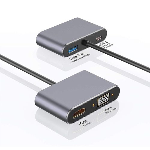 USB-C - HDMI / VGA / USB 3.0 / USB-C adapter átalakitó 