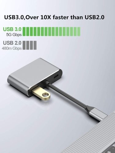 USB-C - HDMI / VGA / USB 3.0 / USB-C adapter átalakitó 